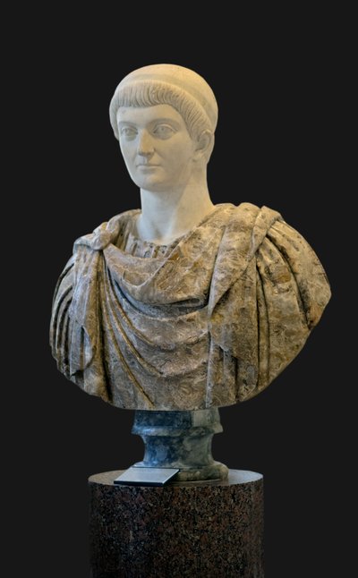 コンスタンティヌス1世（西暦337年～350年）彫刻、ローマ美術 作： Roman Roman