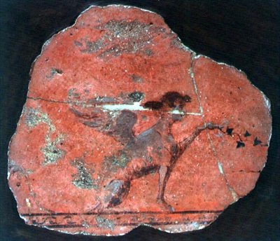 スフィンクスの壁画の断片（ローマ時代 作： Roman Roman