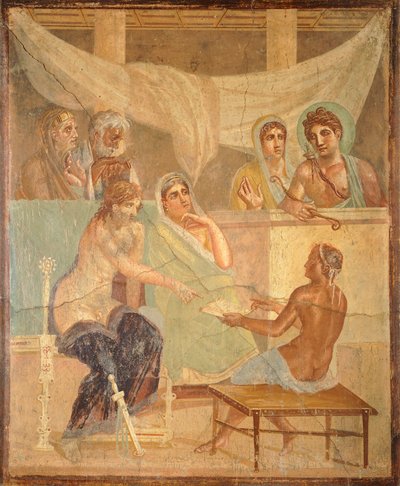 アドメトゥスとアルケスティスを描いたフレスコ画（ポンペイ出土）（ユネスコ世界遺産リスト 作： Roman Roman