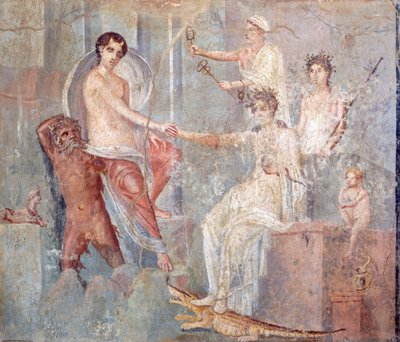 イオのエジプト到着を描いたフレスコ画、ポンペイ、カンパニア、ローマ文明 作： Roman Roman