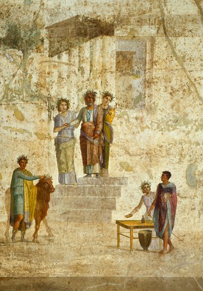 ジェイソンとペリアスを描いたフレスコ画、ポンペイ出土（ユネスコ世界遺産登録 作： Roman Roman
