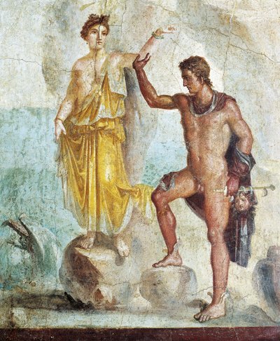 Afresco retratando Perseu libertando Andrômeda, da Casa dos Dióscuros, Pompeia 作： Roman Roman