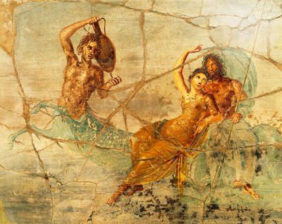 ポセイドンとアンフィトリテを描いたフレスコ画（イタリア、ポンペイ出土 作： Roman Roman