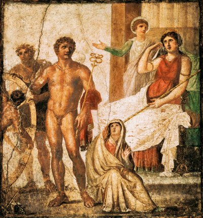 イッソーネの拷問を描いたフレスコ画（カンパニア州、ポンペイ、ヴェッティの家より 作： Roman Roman