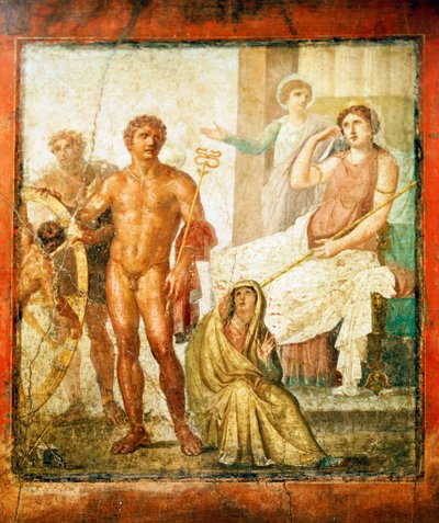イッソーネの拷問を描いたフレスコ画（カンパニア州、ポンペイ、ヴェッティの家より 作： Roman Roman