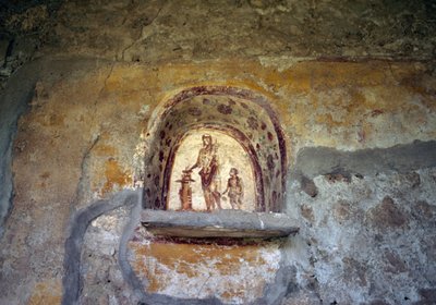 ポンペイのララリウムを描いたフレスコ画（ユネスコ世界遺産登録 作： Roman Roman