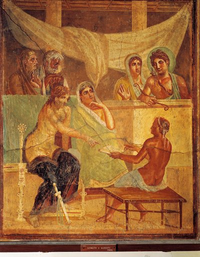 Fresko, joka kuvaa ja A.D.metusta ja Alcestista neuvovat oraakkelit, House of Tragic Poetista, Pompejista, Italiasta 作： Roman Roman
