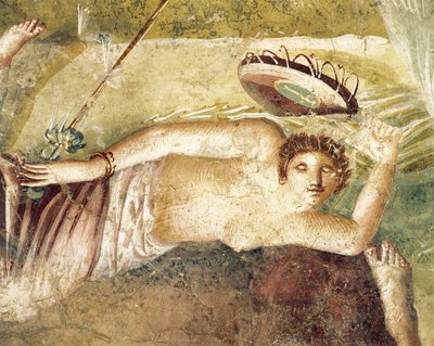 眠っているマエナドを描いたフレスコ画（イタリア、ポンペイ、シタリストの家より 作： Roman Roman