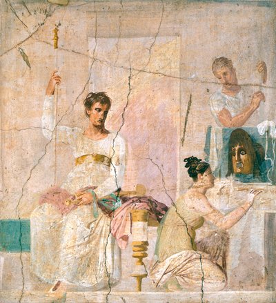 劇場の情景を描いたフレスコ画、ヘルクラネウムのバシリカ（ユネスコ世界遺産）より 作： Roman Roman