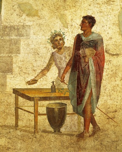 ジェイソンとペリアスを描いたフレスコ画（ポンペイ出土 作： Roman Roman