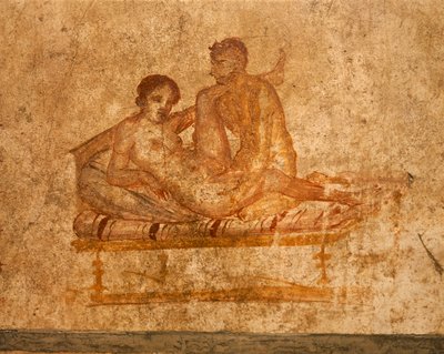 イタリア、カンパーニャ州、ナポリ、ポンペイ、ヴェッティの家、エロティックなフレスコ画 作： Roman Roman