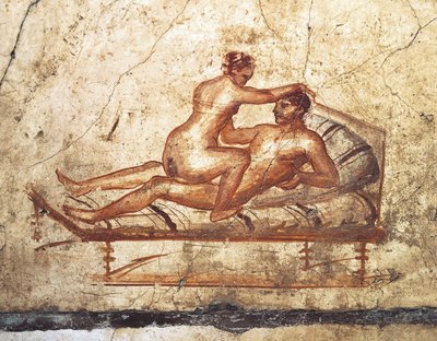 イタリア、カンパーニャ州、ナポリ、ポンペイ、ヴェッティの家、エロティックなフレスコ画 作： Roman Roman