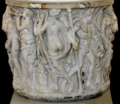 ディオニシアスの場面が描かれたレノスの石棺（大理石 作： Roman Roman