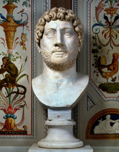 皇帝ハドリアヌスの大理石の胸像 作： Roman Roman