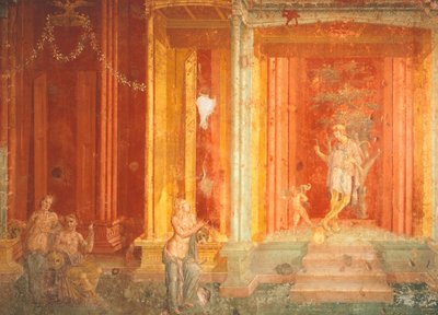 タウリスのイフィゲニア」を描いた壁画、ピナリウス・セリアリスの家、ポンペイ、カンパニア、イタリア 作： Roman Roman