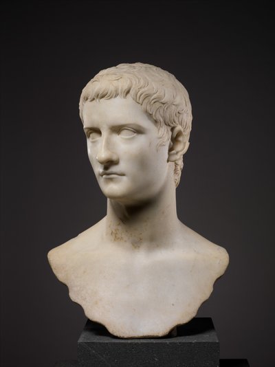 カリギュラと呼ばれたガイウス皇帝の肖像胸像（紀元37-41年）（大理石 作： Roman Roman