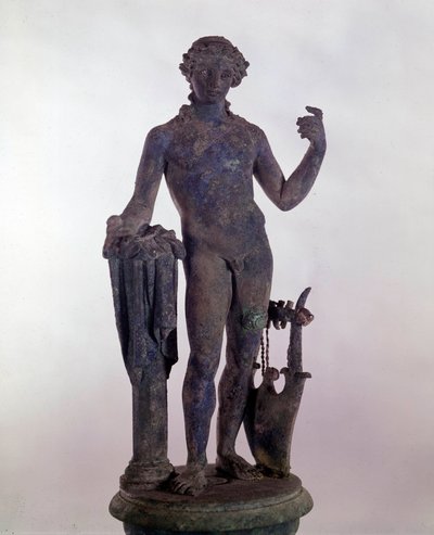 ローマ美術：ブロンズ製のアポロ像。ローマ古代美術博物館（ローマ 作： Roman Roman