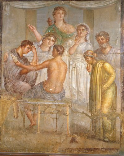 ローマ文明の時代。アドメトスとアルケスティス（エルコラーノ聖堂のフレスコ画 作： Roman Roman