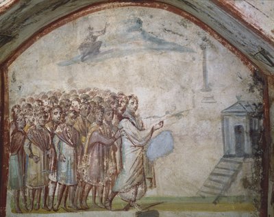 ラザロの復活、ヴィアラティーナのカタコンベ、ローマ 作： Roman Roman