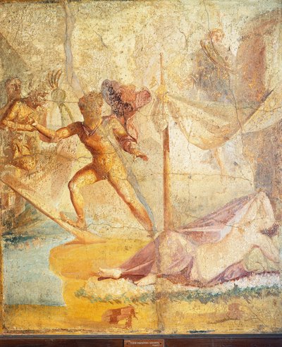 アリアドネを去るテーセウス（ポンペイのフレスコ画 作： Roman Roman