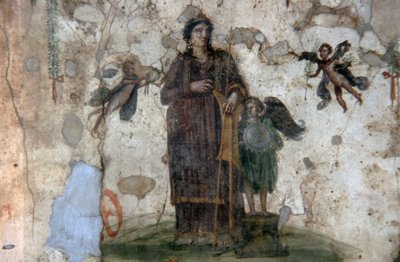 ヴィーナス・ポンペイアーナ、ポンペイ、アボンダンツァ通り、四神のテベルナのフレスコ画（ユネスコ世界遺産登録 作： Roman Roman