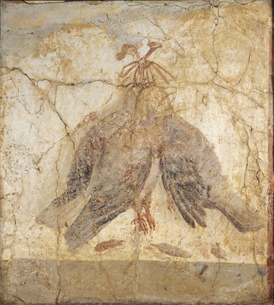 鳥が釘からぶら下がっている静物 作： Roman master