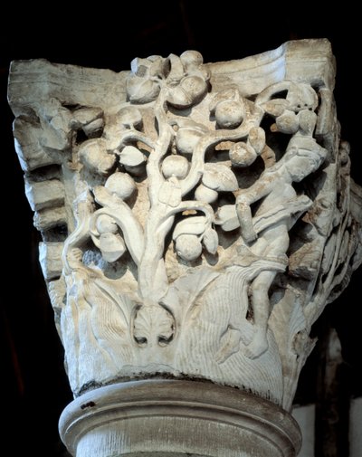 楽園：イチジクの木とリンゴの木、聖歌隊の首都（彫刻 作： Romanesque