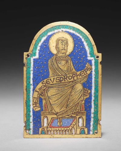 プラーク：聖骨箱からの着席預言者：ヘリセウス 作： Romanesque