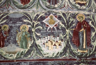 ソロモン、ジェシーの木の細部、教会の南壁、1601年頃 作： Romanian School