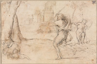 ファウストゥルスによって発見されたロムルスとレムス、c。 1535 作： Romanino