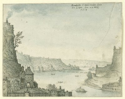 川沿いの都市の眺め 作： Rombout van den Houte