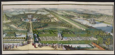 アンギャンの公園、1685年頃、「ハーグの86の計画とビューのコレクション」のイラスト 作： Romeyn de (after) Hooghe