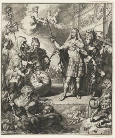 スペインのカルロス 2 世の寓意的な肖像画 作： Romeyn de Hooghe