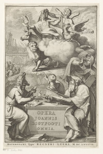 ユダヤ人との寓話的な人物 タイトル ページ: ジョン ライトフット、Opera Joannis Ligtfooti omnia、1686 作： Romeyn de Hooghe