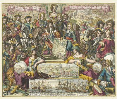 1704年、1704-1705年の同盟国の勝利の寓意 作： Romeyn de Hooghe