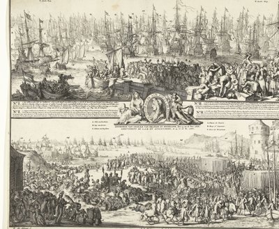 ウィリアム3世のイギリスへの旅、1688年 S.K.H.出発 イングランドの後、11.11月。 1688年 / S.K.H.D.P.の到着 11 月 15 日と 16 日、イギリスのオランジーの 1688年（アイテムのタイトル） S.A.R.出発 アングレテールを注ぐ、ル 11. No. 1688年 / S.A.の到着 作： Romeyn de Hooghe