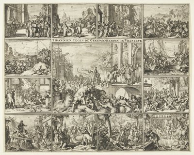 ナントの勅令の廃止後のフランスにおけるプロテスタントの迫害、1685-1686 フランスの改革派に対する専制政治 (オブジェクトのタイトル) 作： Romeyn de Hooghe