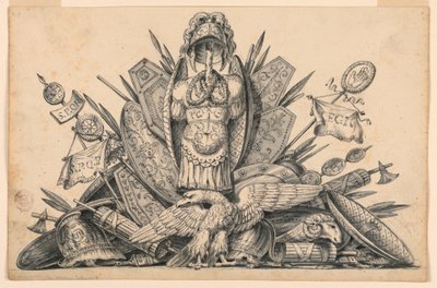 絵画で実行されることを意図した武器のトロフィー 作： Romolo Achille Liverani