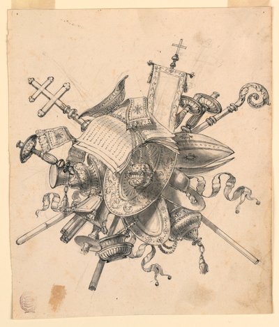 教会のオブジェクトを備えたトロフィー 作： Romolo Achille Liverani