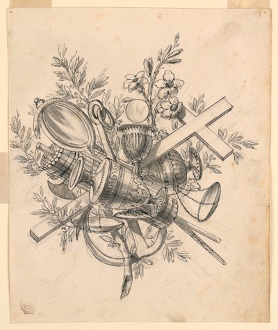 美徳のシンボルのトロフィー 作： Romolo Achille Liverani