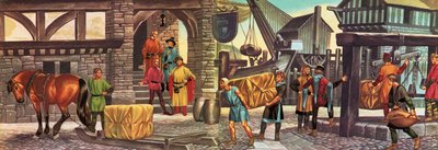 先祖の時代に高騰する羊毛取引 作： Ron Embleton