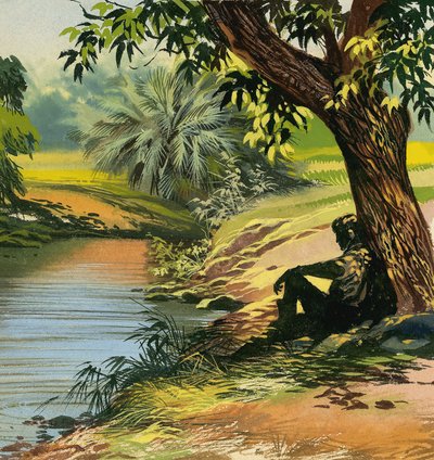 マルコ・ポーロ、中国へ向かう途中で病気療養中 作： Ron Embleton