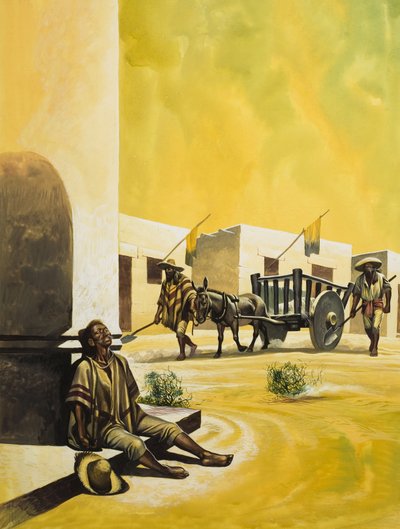 サンタ・アンナ政権下のメキシコ（1794-1876）（紙にグワッシュ） 作： Ron Embleton