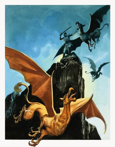 グドルンの伝説ハーゲンがグリフィンを倒す 作： Ron Embleton