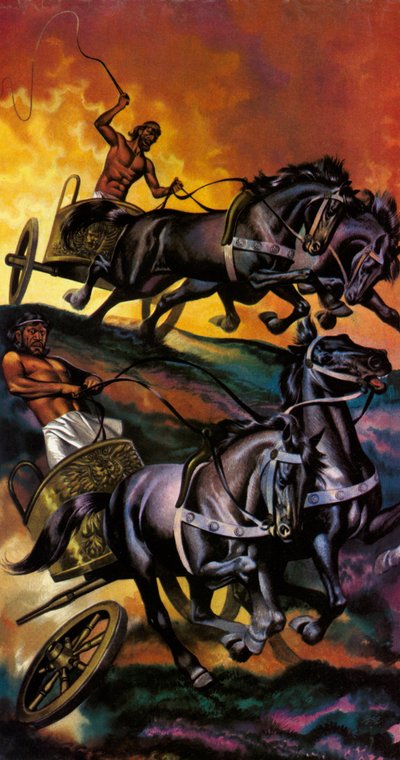 オリンピックの魔法神々の戦い（カラーリトグラフ） 作： Ron Embleton