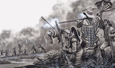 チャバンテ・インディアンの攻撃を受ける 作： Ron Embleton