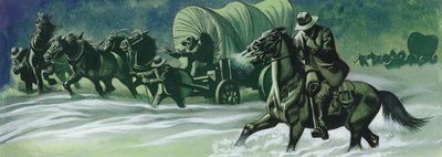 冬の荷馬車（紙にガッシュ） 作： ロン・エンブルトン