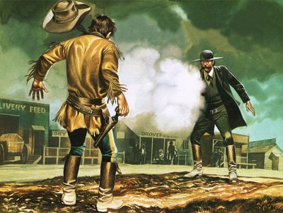 ドッジ・シティで仕事をするワイアット・アープ 作： Ron Embleton