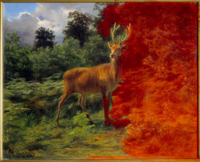風に耳を傾ける鹿 作： Rosa Bonheur