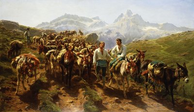 1857年、ピレネー山脈を渡るスペインのミュラティア 作： Rosa Bonheur